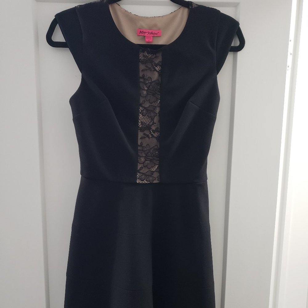 Betsey Johnson Black and Beige Lace Short Dress Size 2